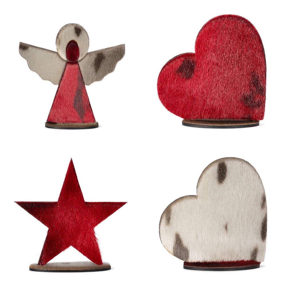 Wooden Decoration - Angel, Red/Natural - Image 4