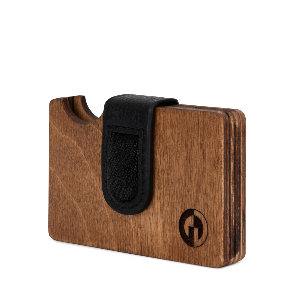 Boas - Wood card holder, Black